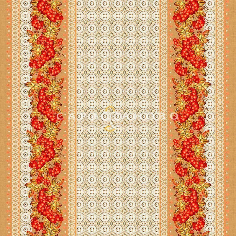 Ткань Рогожка 150 см "Рябина" рис 21005 вид 1, фото 2