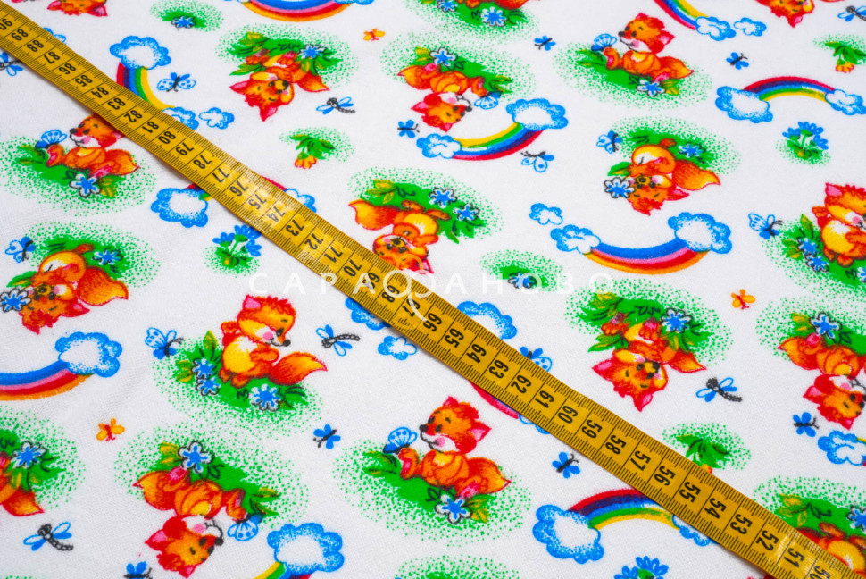 Ткань Фланель 90 см 175 гр 144-1п Лисички, фото 5