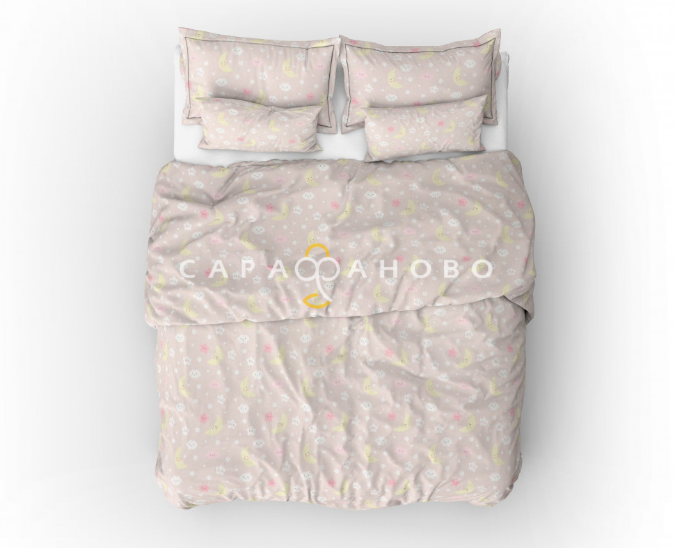 Ткань бязь 150 см 140 гр рис. 100в1/3 Спокойной ночи, фото 2