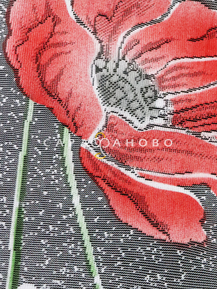 Ткань Тюль жаккардовый мерцающий 150 см диз Маки 3059/250, фото 5