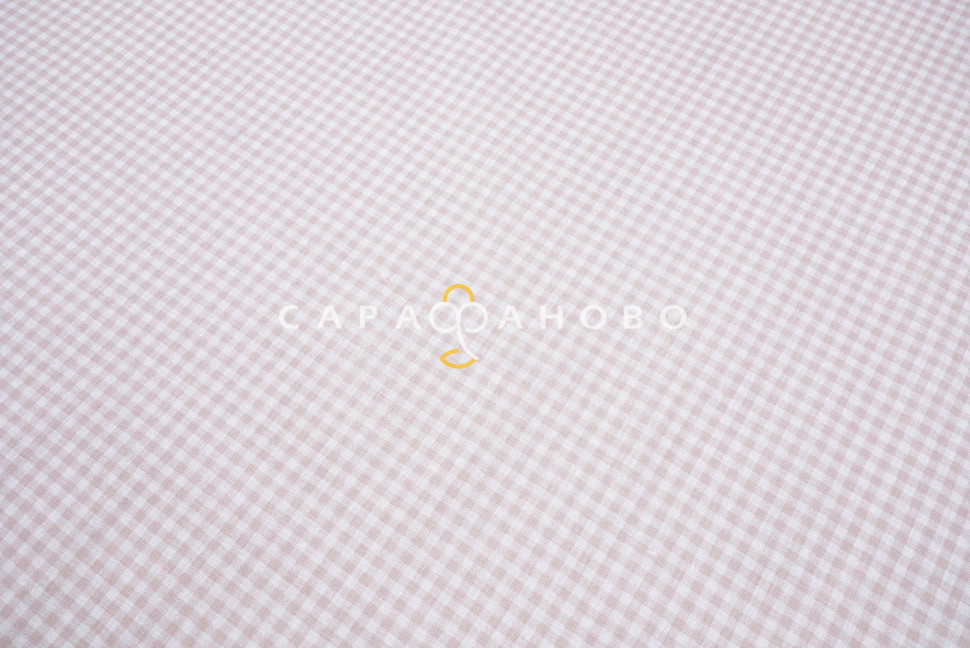 Ткань Бязь 150 см 120 г/м2 рис. 159 Клеточка, 1/1 Вид бежевый, фото 3