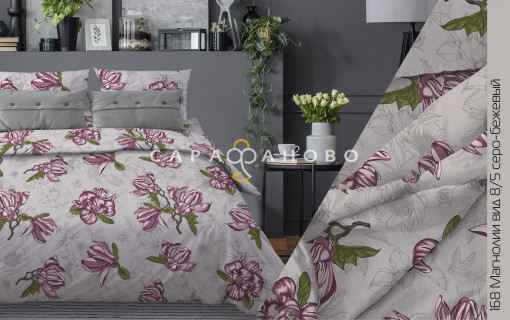Ткань бязь 220 см 120 гр рис Магнолии 8/5