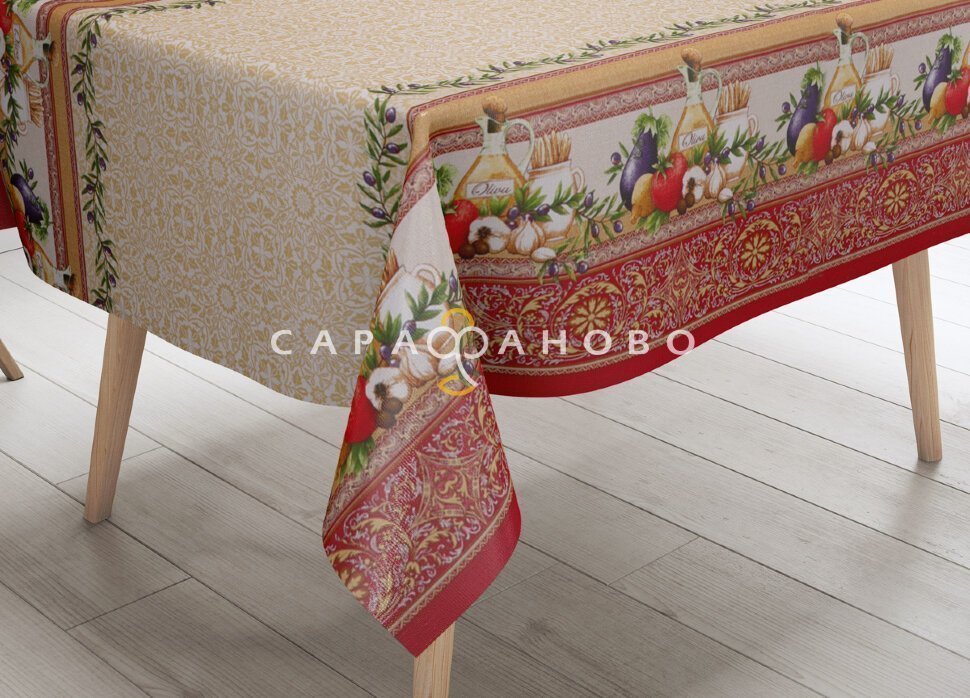ткань рогожка 150 см "Изобилие" рис 10715-1, фото 1