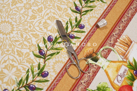 ткань рогожка 150 см "Изобилие" рис 10715-1