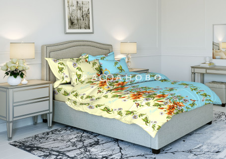 Ткань Бязь 150 см рис. 3673-4 "Соловьиные трели"