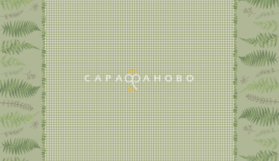 Ткань Вафельное полотно 150 см 2311/1 Ботаника (зеленая скатерть)