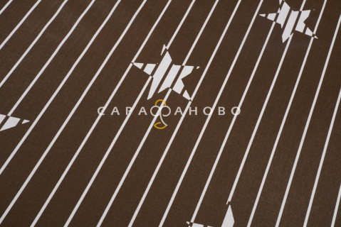Ткань Бязь 220 см. Звезды кофе о/м рис. 28228/2