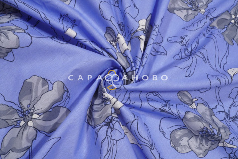 Ткань Бязь 220 см 120 гр рис. 289в2/1 Цветы сакуры