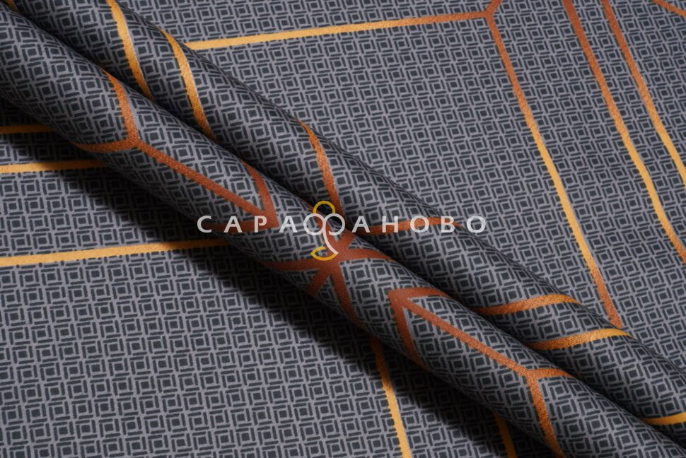 Ткань Сатин 220 см "Шарль Графит" рис 23002-3, фото 6