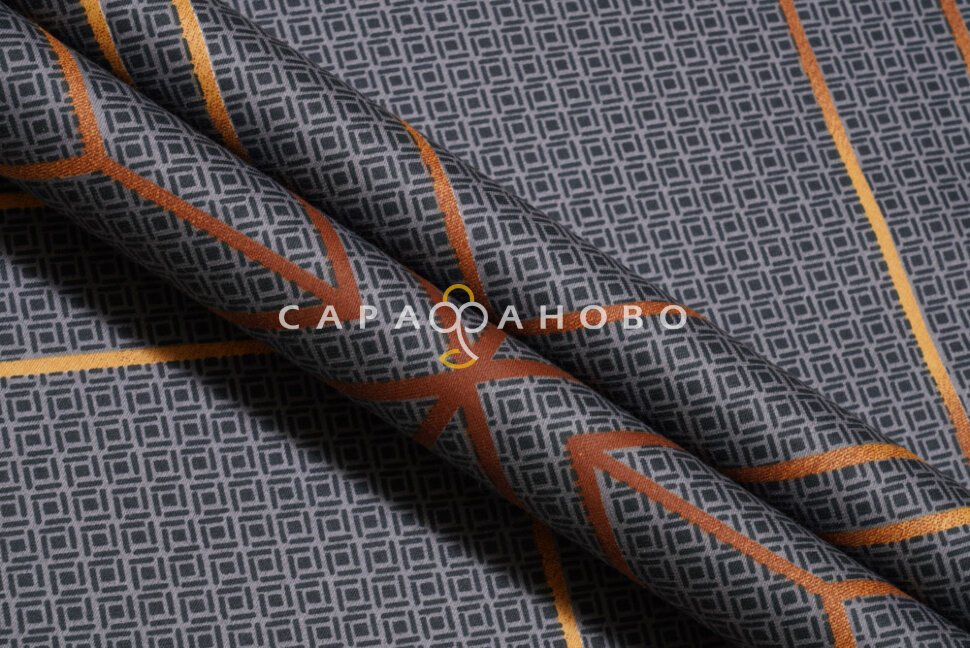 Ткань Сатин 220 см "Шарль Графит" рис 23002-3, фото 7