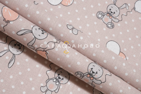Ткань Бязь 150 см 140 гр рис. 162в1/1 Зайчишки