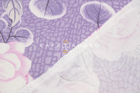 Ткань Бязь 150 см 120 гр рис 327 Лирика, 2/2 Вид фиолетовый