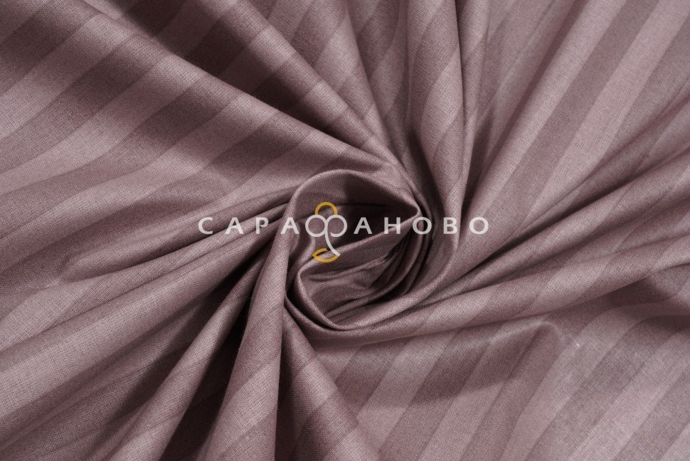 Ткань Поплин-страйп 220 см рис. 12245/5 Какао, фото 4