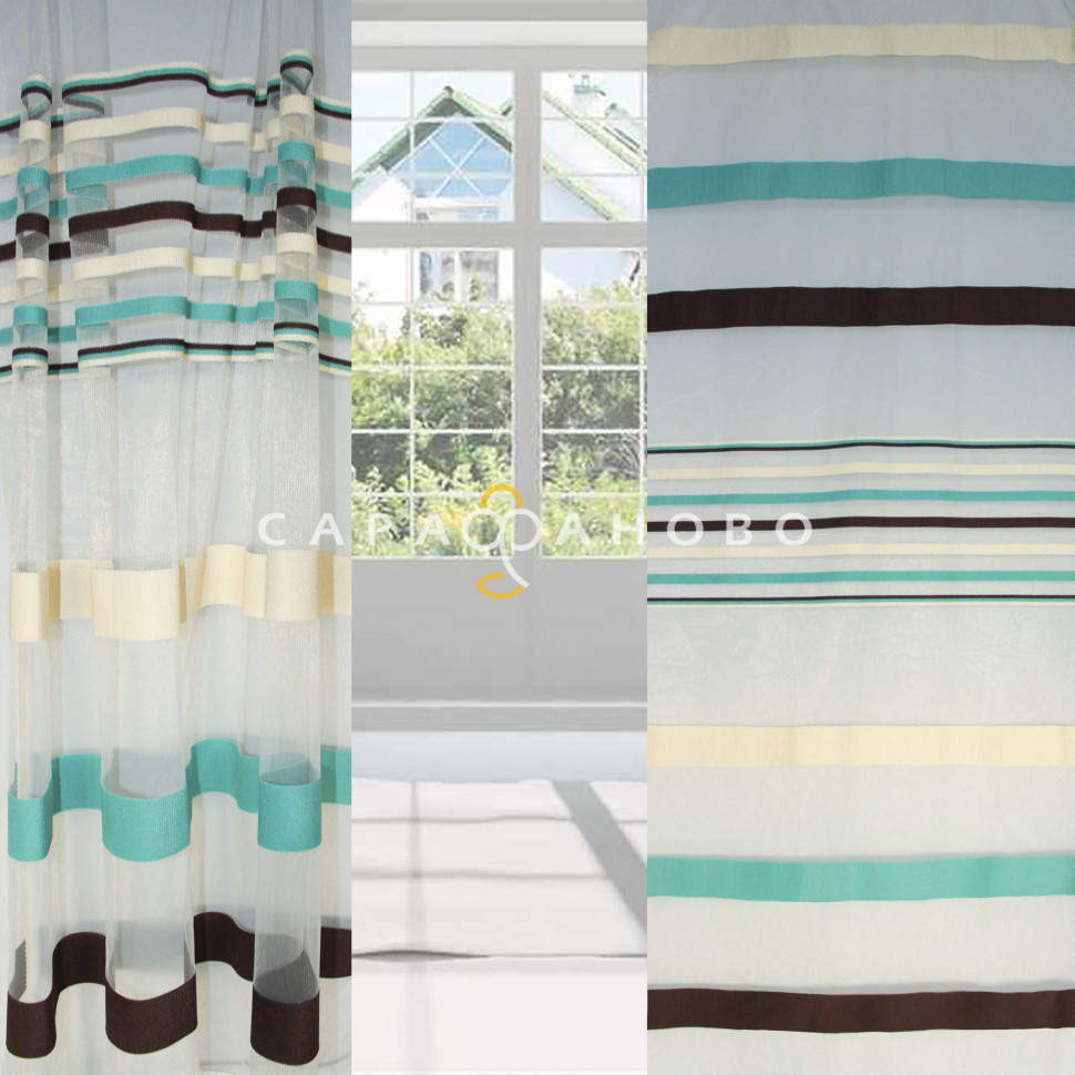 Ткань Сетка Эконом 315 см диз Бирюзовый 4/315, фото 1