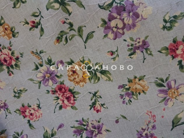 Ткань Полулён п/варёный, жаккард 150 см. рис ВАЛЬС ЦВЕТОВ № 1107 (серый), фото 1