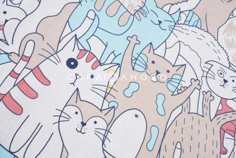 Ткань Бязь 150 см рис Pet cats 10307 вид 1