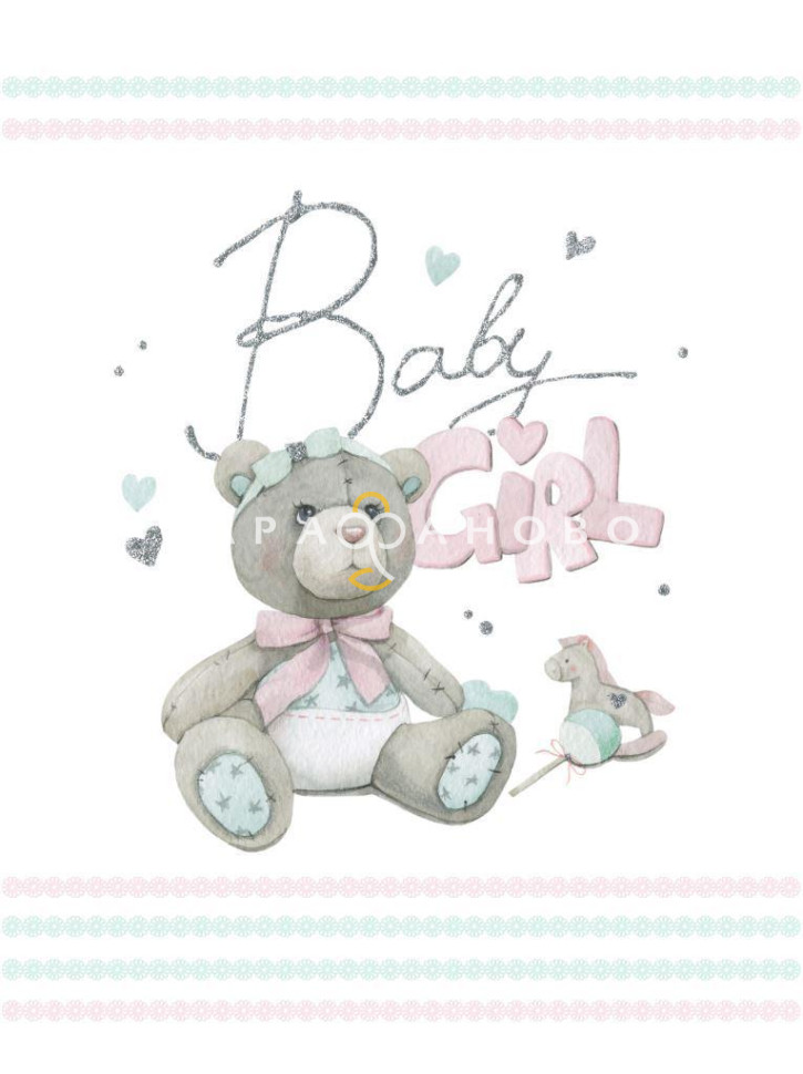 Ткань Перкаль 150 см. ПРЕМИУМ SOFT пододеяльник рис. BABY GIRL , фото 1