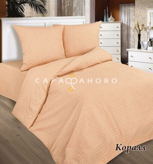 Ткань поплин 220 см "Коралл" рис 10854 вид 3, фото 1