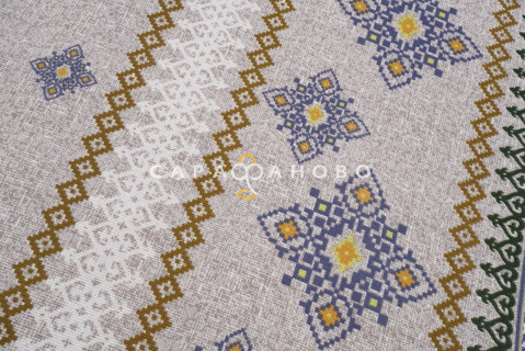 Ткань Рогожка 150 см рис. 30087/2 Русские узоры