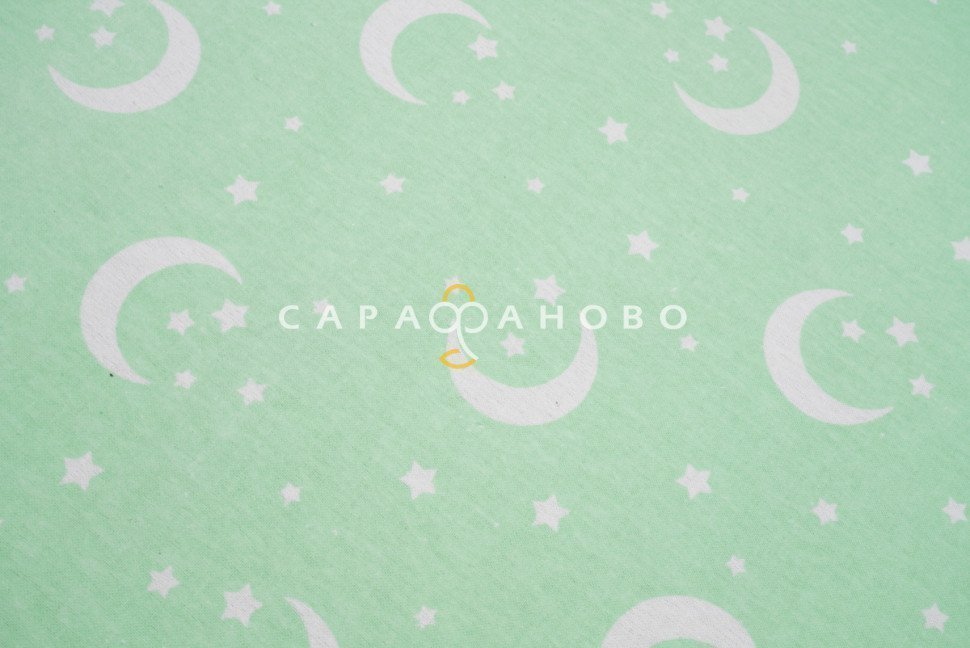 Ткань Фланель 90 см рис. 9466 зеленый "Спокойной ночи", фото 1