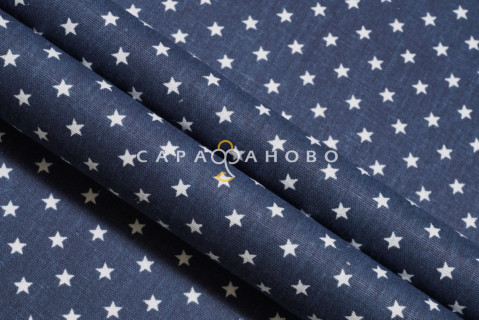 Ткань Бязь 150 см рис. 9619-13 (темно-синий)
