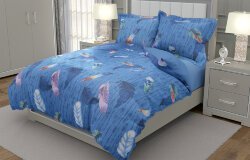 Ткань Перкаль 220 см рис. Перья 1 (основа)