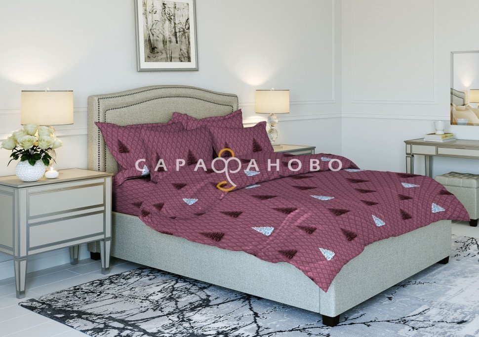 Ткань Бязь 220 см рис. 7557-2 "Елки", фото 1