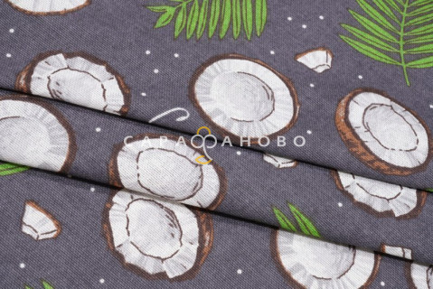 Ткань Рогожка 150 см рис Кокосы (3083-3)