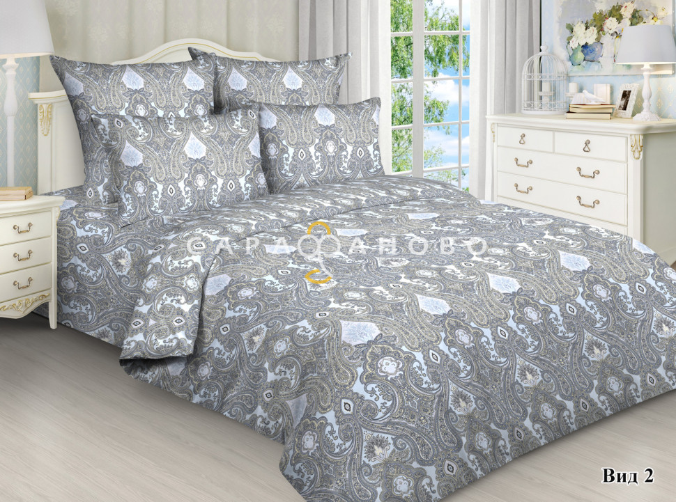Ткань Бязь 220 см 120 гр рис 3019/2 голубой, фото 7