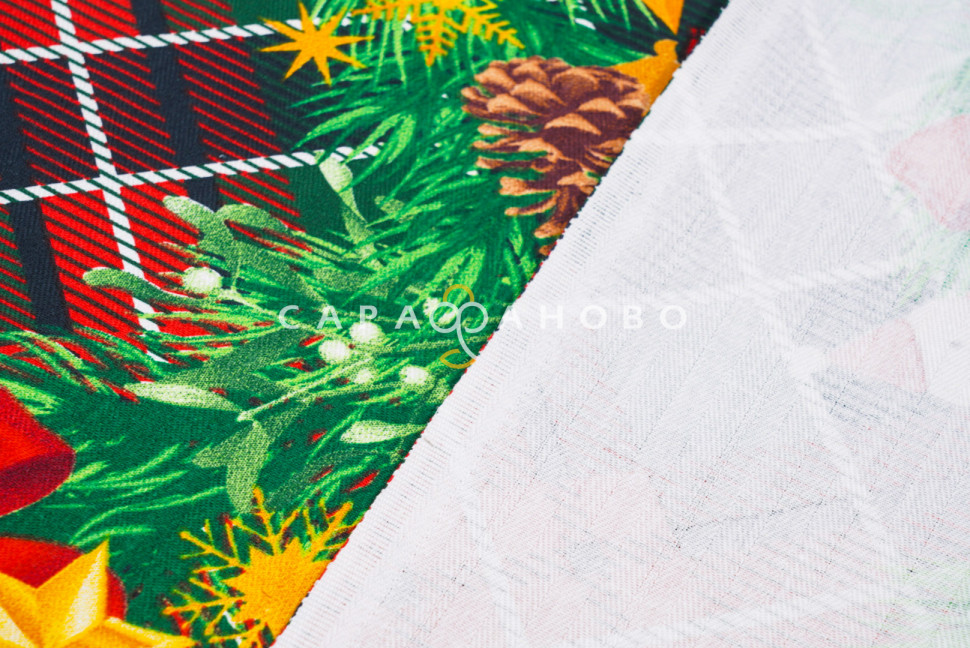Ткань Дорожка набивная 50 см рис 29231-1 Новогодний огонек На отрез, фото 5