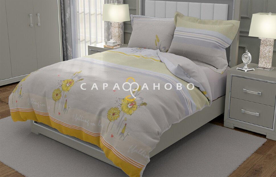 Ткань Бязь 220 см рис. 9659-2 "Цветочек влюбился", фото 1