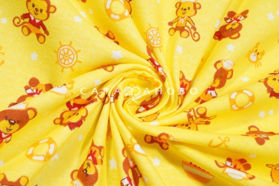 Ткань Фланель 90 см рис.  5266-4 "Мишка - морячок", фото 7