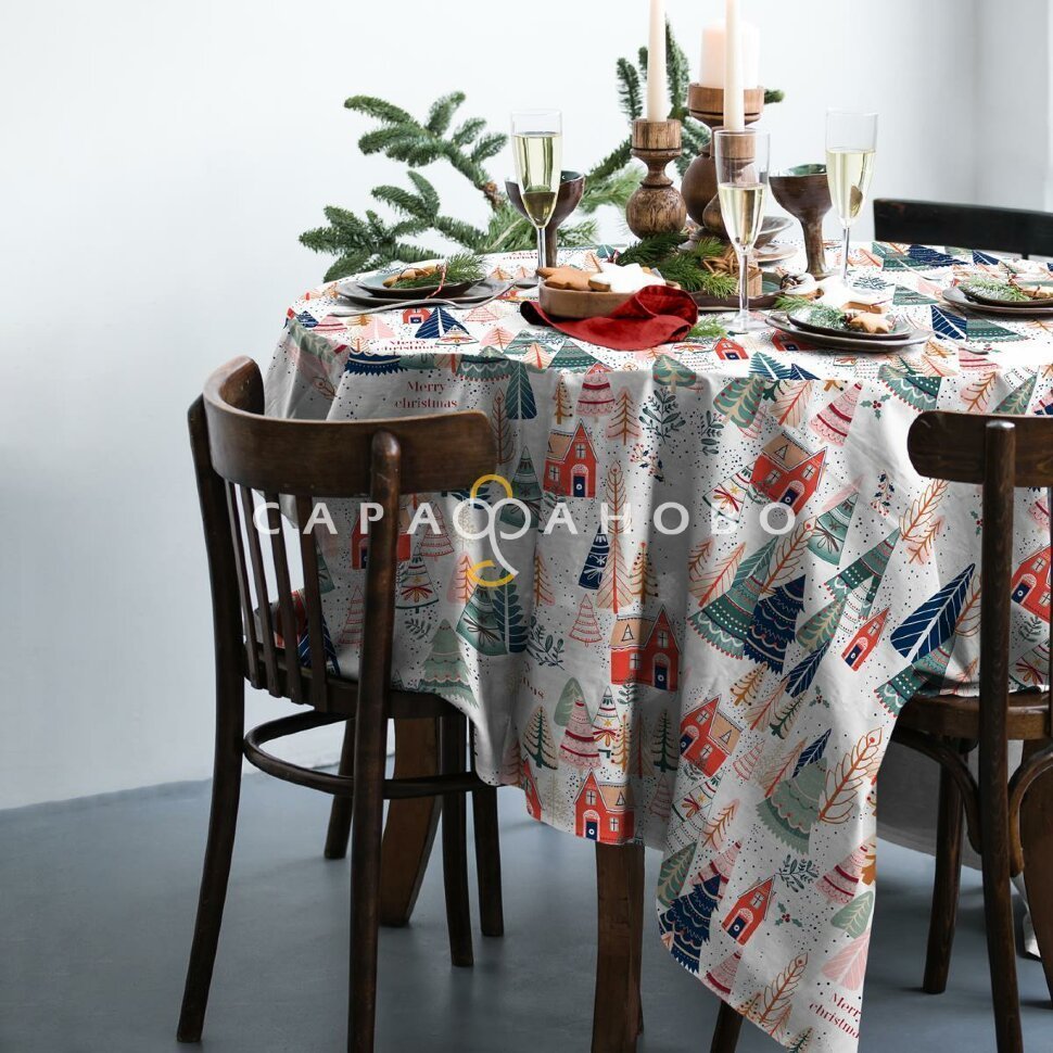 Ткань Рогожка 150 см арт. 904 рис 29039 вид 1 Merry Christmas, фото 7