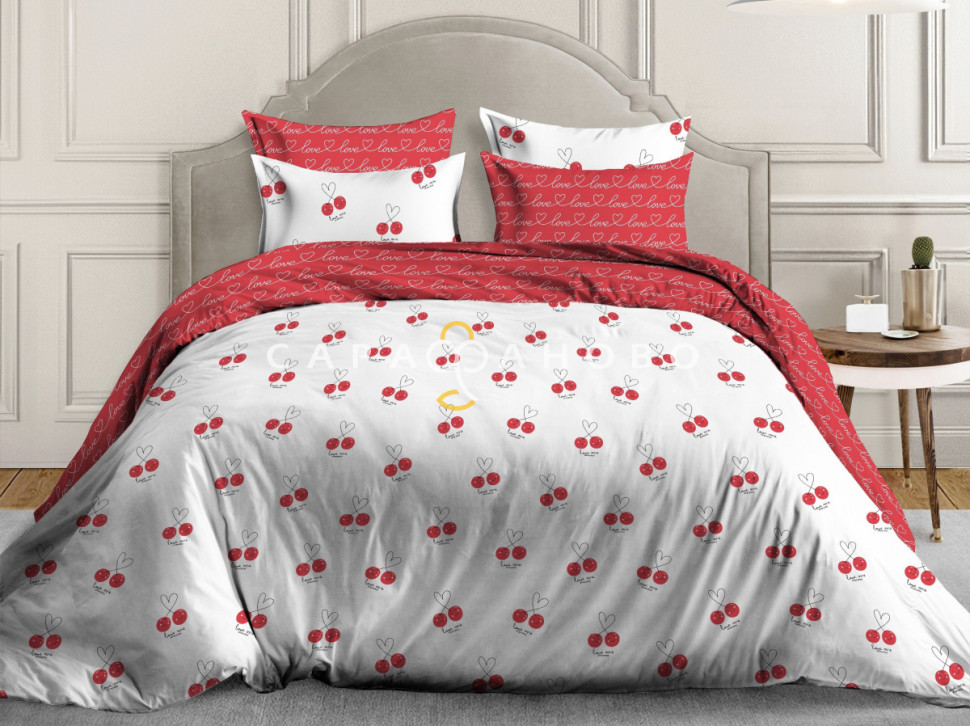 Ткань Перкаль 220 см 110 гр рис Sweet cherry вид 1 (основа), фото 1