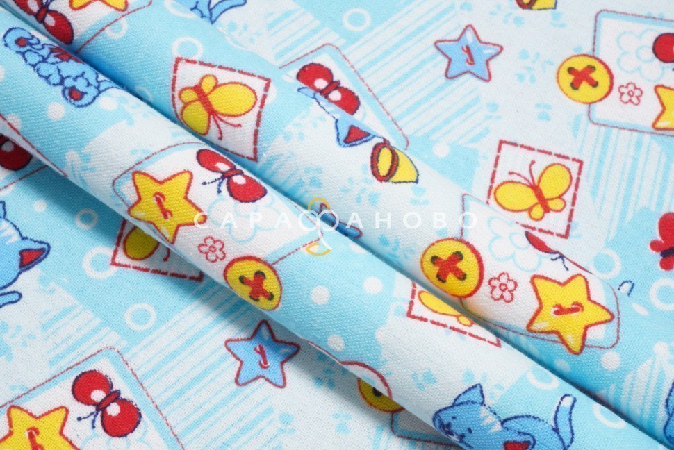 Ткань Фланель 90 см рис. 5278-1 "Игривый котенок", фото 1