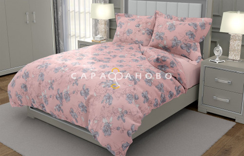 Ткань бязь 150 см 140 гр рис. 289в7/5 Цветы сакуры