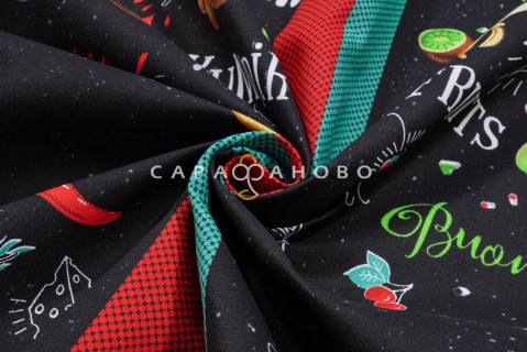 Ткань Рогожка 150 см рис. 12226-1 Кулинарное шоу