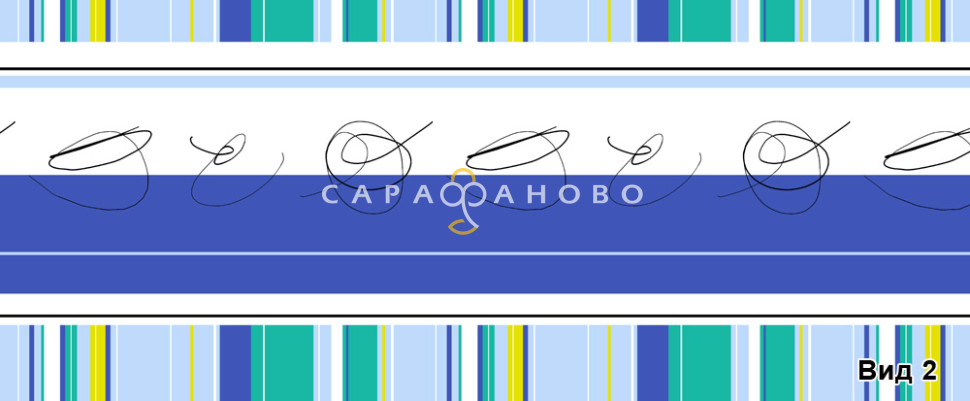 Ткань Бязь 150 см ГОСТ рис 0250/2 васильковый, фото 1
