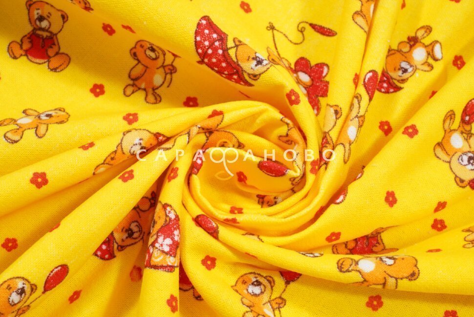 Ткань Фланель 90 см рис.  5264-4 "Крошка мишутка", фото 3
