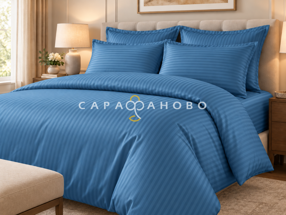 Ткань Страйп-сатин 240 см 130 гр 1-1 Магеллан 40*40, фото 1