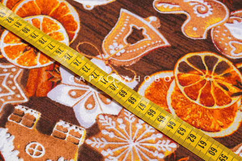 Ткань Рогожка 150 см 155 гр рис. 3050-1 Корица