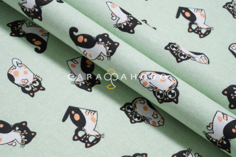 Ткань Ситец 95 см рис 29150 вид 3 "Котики" На отрез