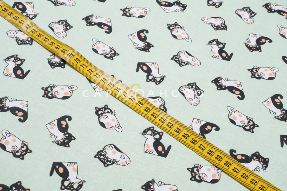 Ткань Ситец 95 см рис 29150 вид 3 "Котики" На отрез, фото 7