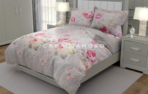 Ткань бязь 220 см рис 4809/1 Серебро