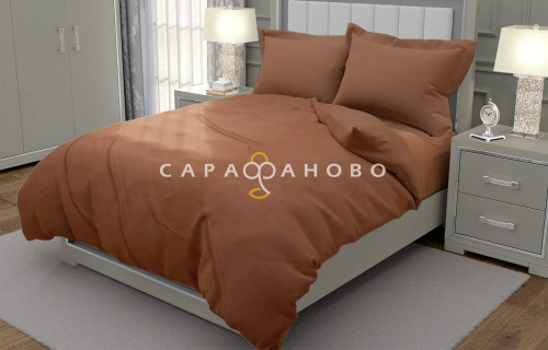 Ткань Сатин 220 см "Коричневый" рис 70047
