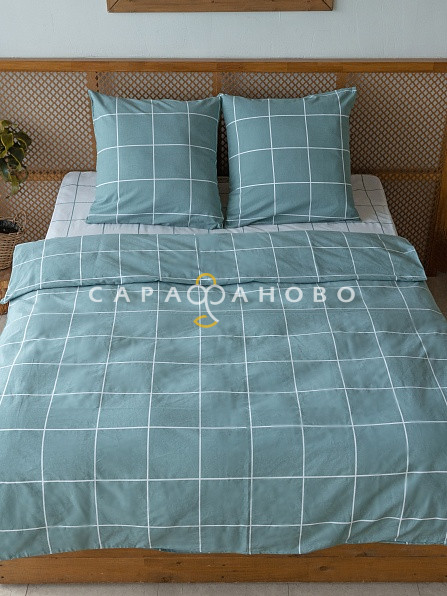 Поплин набивной 220 см, 1233-1п Клетка крупная (негатив), фото 9
