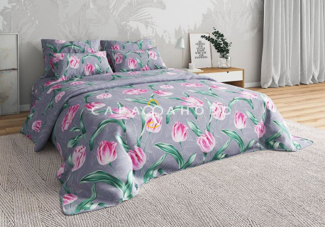 Ткань Бязь 220 см рис. Тюльпаны 1 (основа)