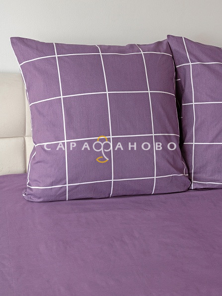 Поплин набивной 220 см, 1233-2 Клетка крупная (бузина), фото 9