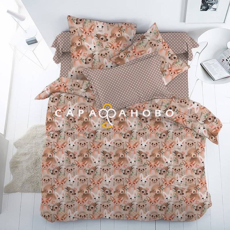 Ткань Перкаль 150 см рис 13206 вид 1 "Маленькие зверята" , фото 1