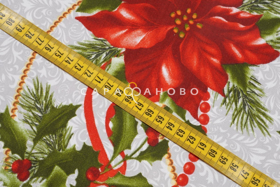 Ткань Дорожка набивная 50 см Новогодняя дорожка рис 30028 вид 1 (На отрез), фото 11